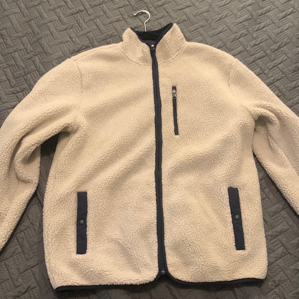 Goodfellow Tan and Navy Sherpa size M